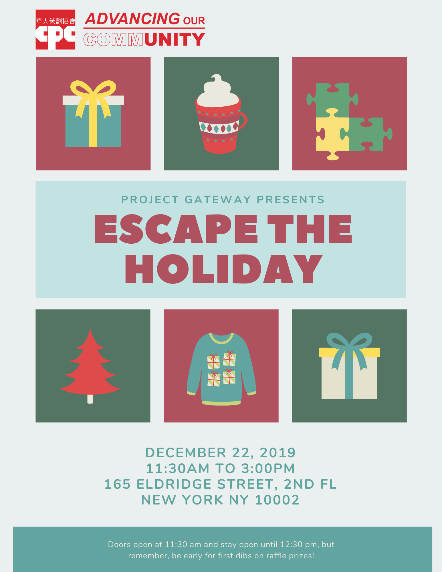 PG Presents "Escape the Holiday 2019" 20191222 163000 to 20191222